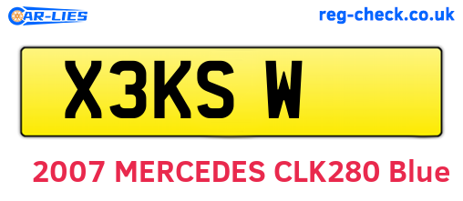 X3KSW are the vehicle registration plates.