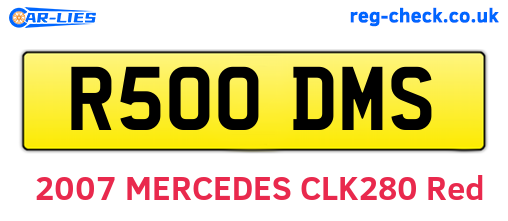 R500DMS are the vehicle registration plates.