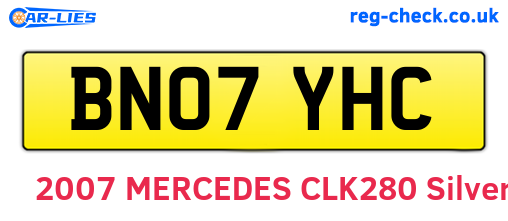 BN07YHC are the vehicle registration plates.