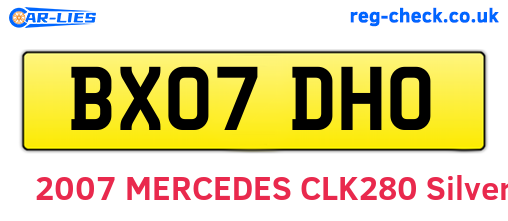 BX07DHO are the vehicle registration plates.