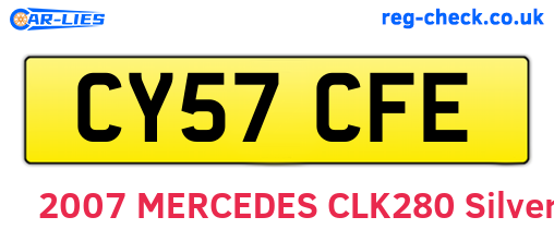 CY57CFE are the vehicle registration plates.