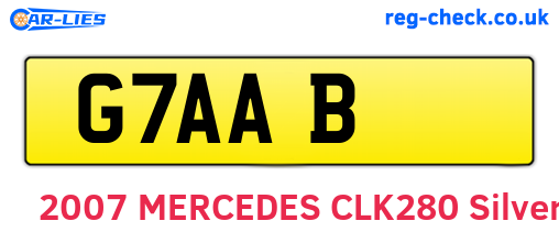 G7AAB are the vehicle registration plates.