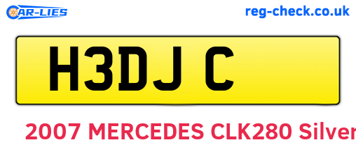 H3DJC are the vehicle registration plates.