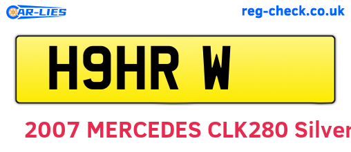 H9HRW are the vehicle registration plates.