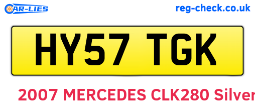 HY57TGK are the vehicle registration plates.
