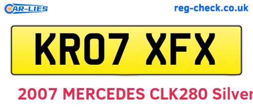 KR07XFX are the vehicle registration plates.