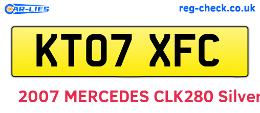 KT07XFC are the vehicle registration plates.