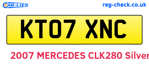 KT07XNC are the vehicle registration plates.