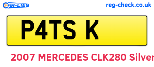 P4TSK are the vehicle registration plates.
