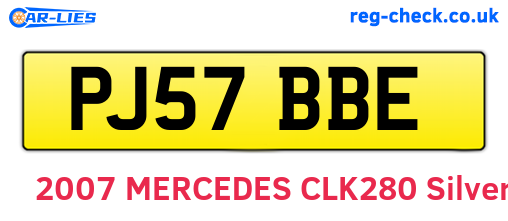 PJ57BBE are the vehicle registration plates.