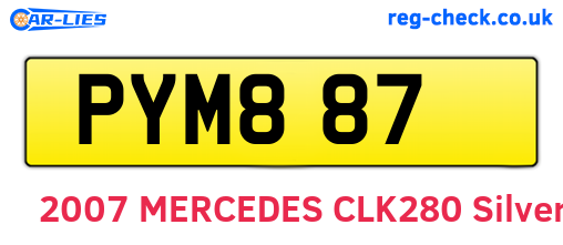 PYM887 are the vehicle registration plates.