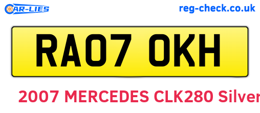 RA07OKH are the vehicle registration plates.
