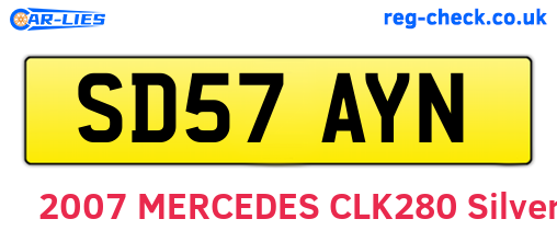 SD57AYN are the vehicle registration plates.