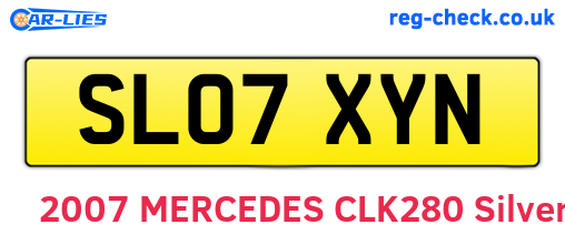 SL07XYN are the vehicle registration plates.