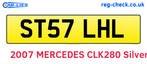ST57LHL are the vehicle registration plates.