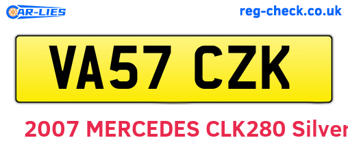 VA57CZK are the vehicle registration plates.