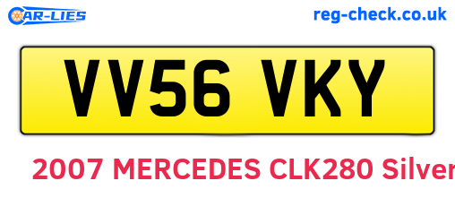 VV56VKY are the vehicle registration plates.