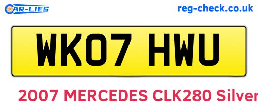 WK07HWU are the vehicle registration plates.