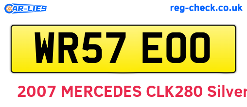 WR57EOO are the vehicle registration plates.
