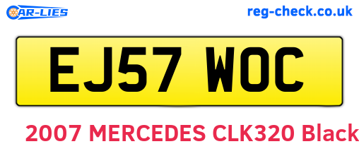EJ57WOC are the vehicle registration plates.