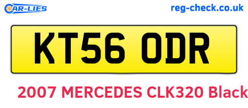 KT56ODR are the vehicle registration plates.