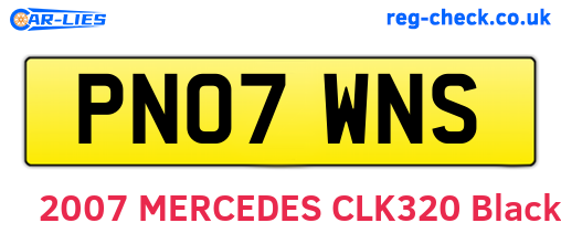 PN07WNS are the vehicle registration plates.