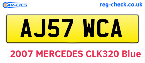 AJ57WCA are the vehicle registration plates.