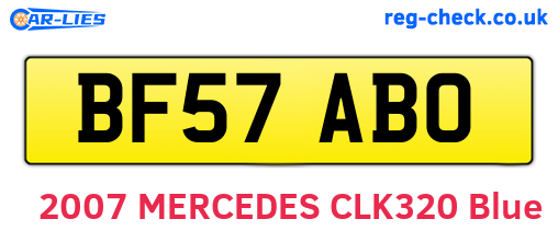 BF57ABO are the vehicle registration plates.