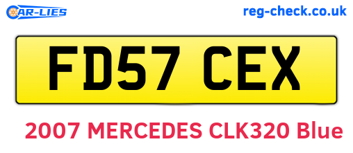 FD57CEX are the vehicle registration plates.