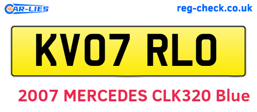 KV07RLO are the vehicle registration plates.
