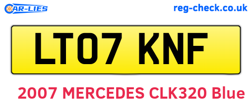 LT07KNF are the vehicle registration plates.