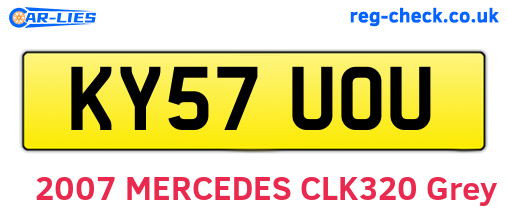 KY57UOU are the vehicle registration plates.