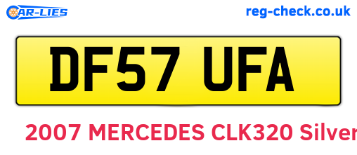 DF57UFA are the vehicle registration plates.