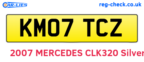 KM07TCZ are the vehicle registration plates.