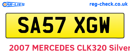 SA57XGW are the vehicle registration plates.