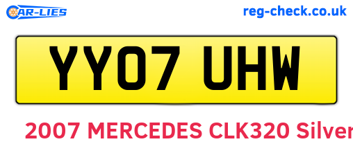 YY07UHW are the vehicle registration plates.