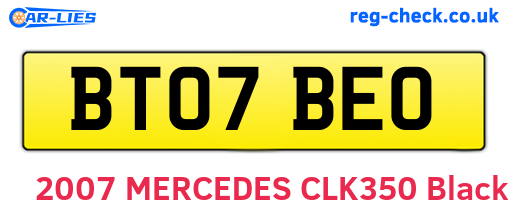 BT07BEO are the vehicle registration plates.