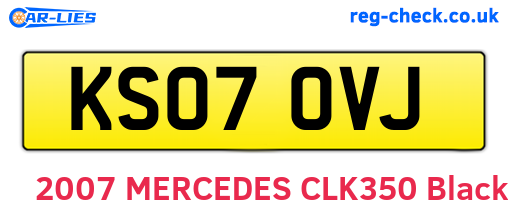 KS07OVJ are the vehicle registration plates.