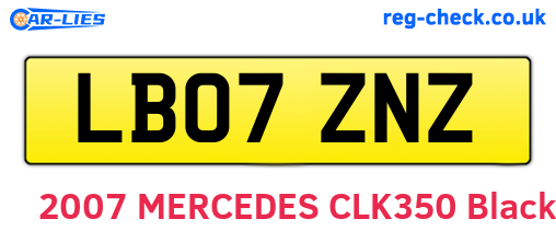 LB07ZNZ are the vehicle registration plates.