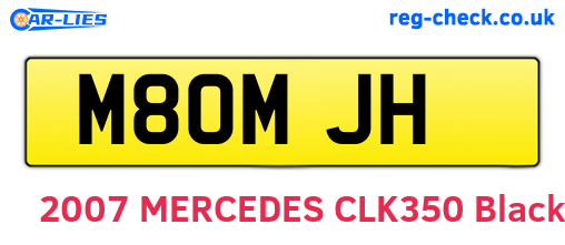 M80MJH are the vehicle registration plates.
