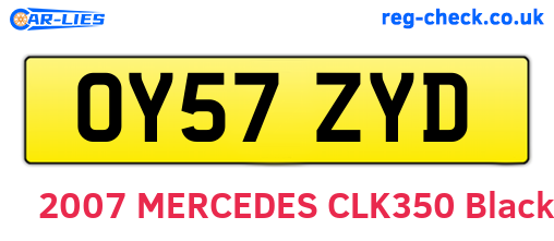 OY57ZYD are the vehicle registration plates.