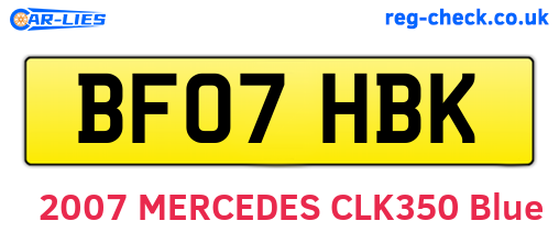 BF07HBK are the vehicle registration plates.