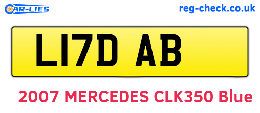 L17DAB are the vehicle registration plates.
