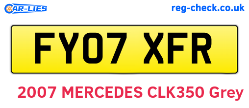 FY07XFR are the vehicle registration plates.