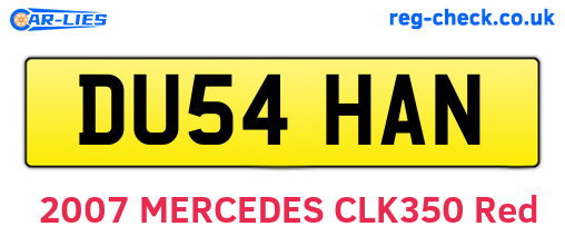 DU54HAN are the vehicle registration plates.