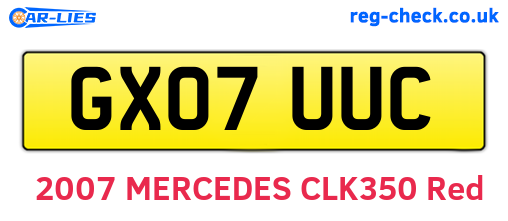 GX07UUC are the vehicle registration plates.