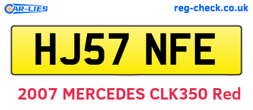 HJ57NFE are the vehicle registration plates.