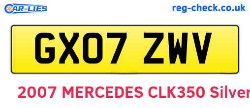 GX07ZWV are the vehicle registration plates.