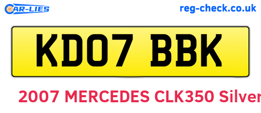KD07BBK are the vehicle registration plates.