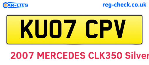 KU07CPV are the vehicle registration plates.